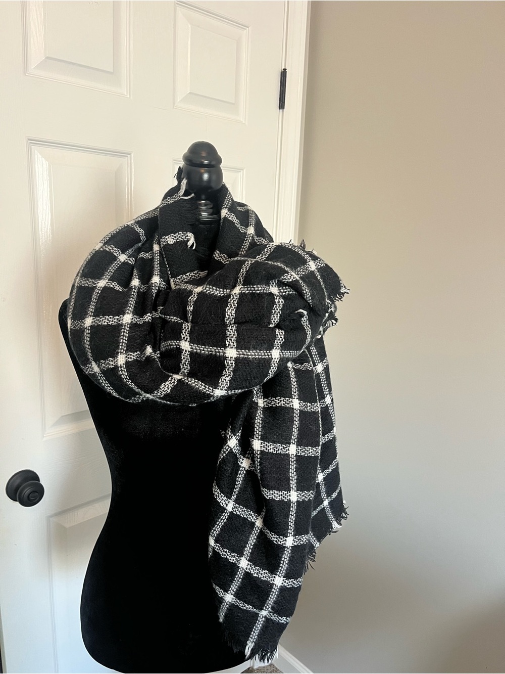 Black & White Windowpane  Scarf